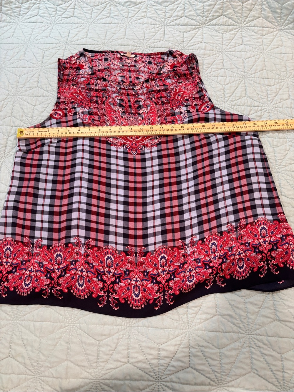 Talbots πΊπΈ Red white and blue Plaid Sleeveless Tank Top - Picture 5 of 9
